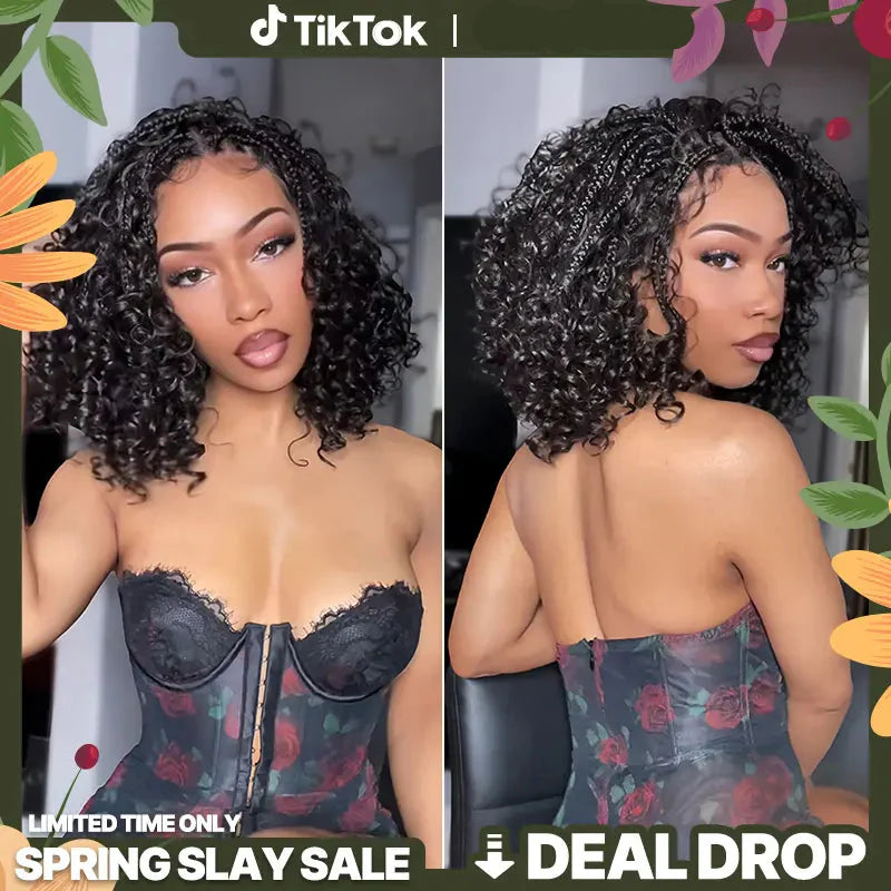 ✨ Boho Braids Water Wave Pre-Cut Lace Wig – Premium Fiber, Beginner Friendly