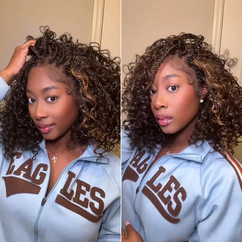 ✨ Boho Braids Water Wave Pre-Cut Lace Wig – Premium Fiber, Beginner Friendly