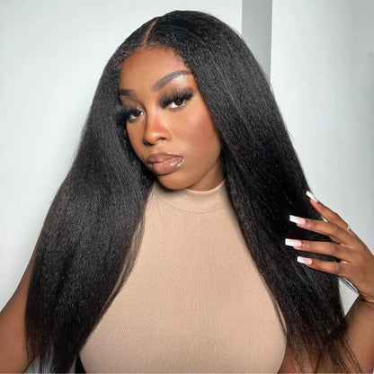 ✨ Afro Curly V Part Wig  180%-250% Density 💕 No Leave Out Human Hair 💇🏽‍♀️ Glueless Wig  Beginner Friendly 👑