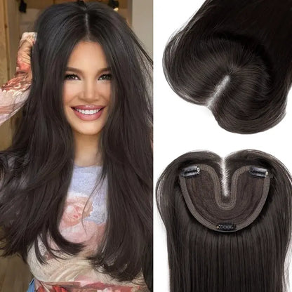 Hair Topper Slightly Layered Synthetic Extensions No Wig