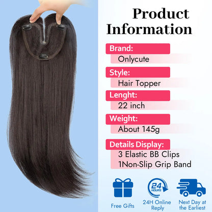 Hair Topper Slightly Layered Synthetic Extensions No Wig