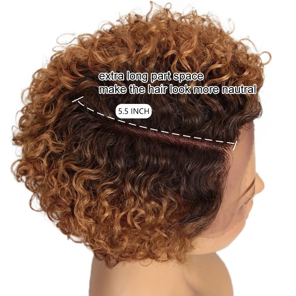 100% Human Hair 13x1 HD Lace Wig Bob Curly Hair