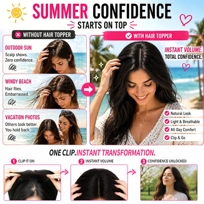 Hair Topper Slightly Layered Synthetic Extensions No Wig