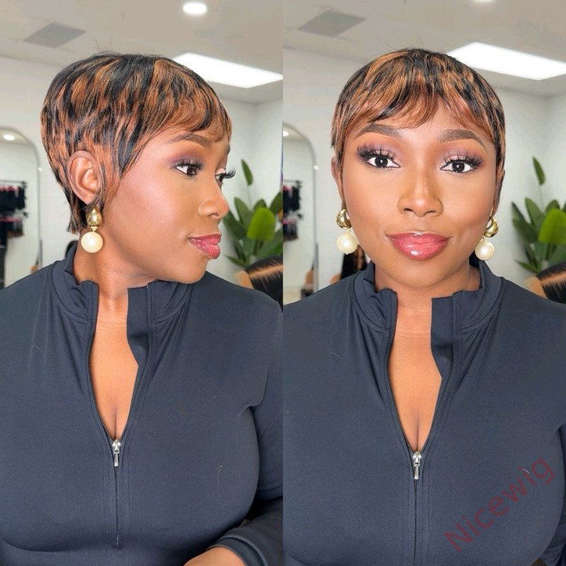 Best Seller Glueless Supper Short Pixie Cut Wig Straight Hair